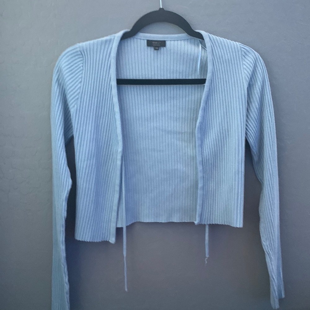 Baby blue cardigan sweater